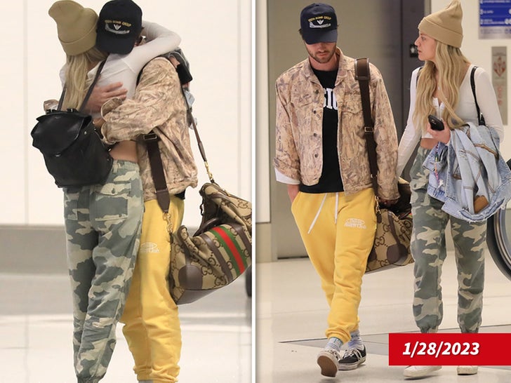 Kelsea Ballerini and Chase Stokes Kissing and Hugging at LAX