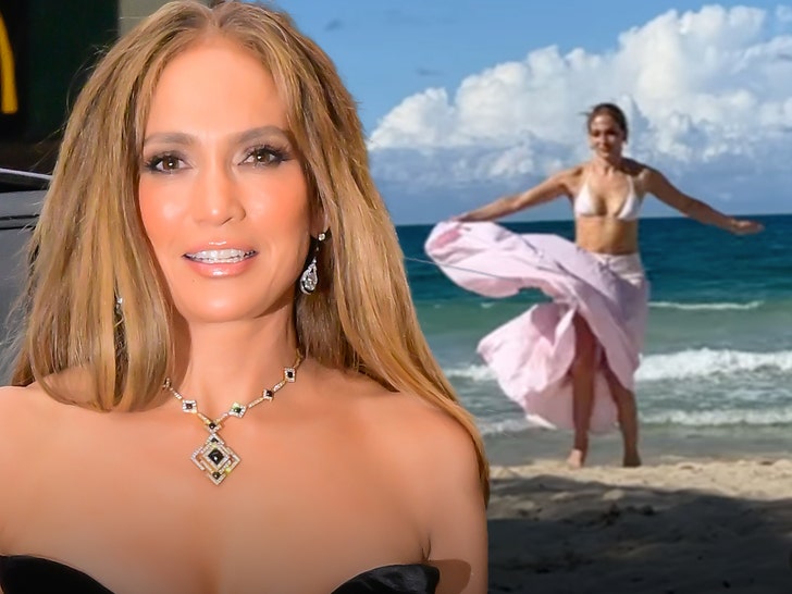 Jennifer Lopez Dancing on the beach Getty Insta 1