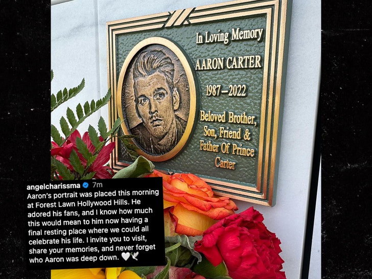 Aaron Carter Gets Gravestone Portrait at Forest Lawn Cemetery