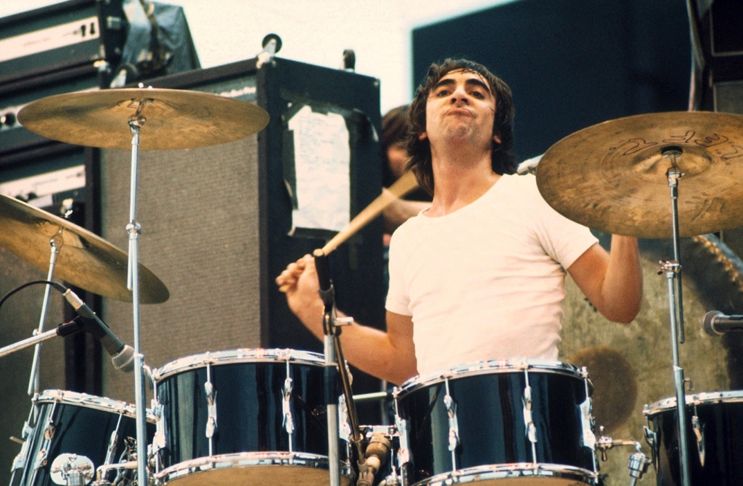 Keith Moon of The Who performs on stage in Paris, September 9th, 1972.