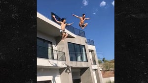 Shaun White and Steve Aoki Do Crazy Roof Jumps Into Aoki's Vegas Pool