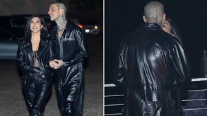 Kourtney Kardashian and Travis Barker Wear Matching Leather Outfits to Dinner