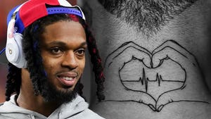 Damar Hamlin Gets Heart Hands Tattoo One Year After Cardiac Arrest