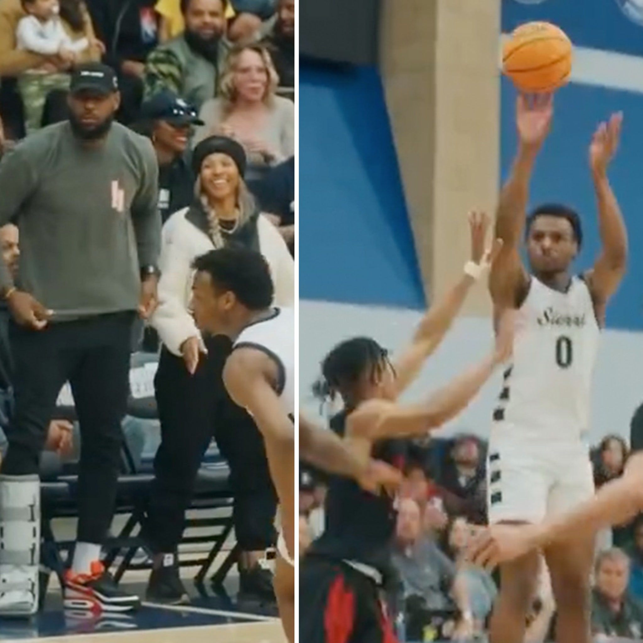 Lebron james at deals his son's basketball game