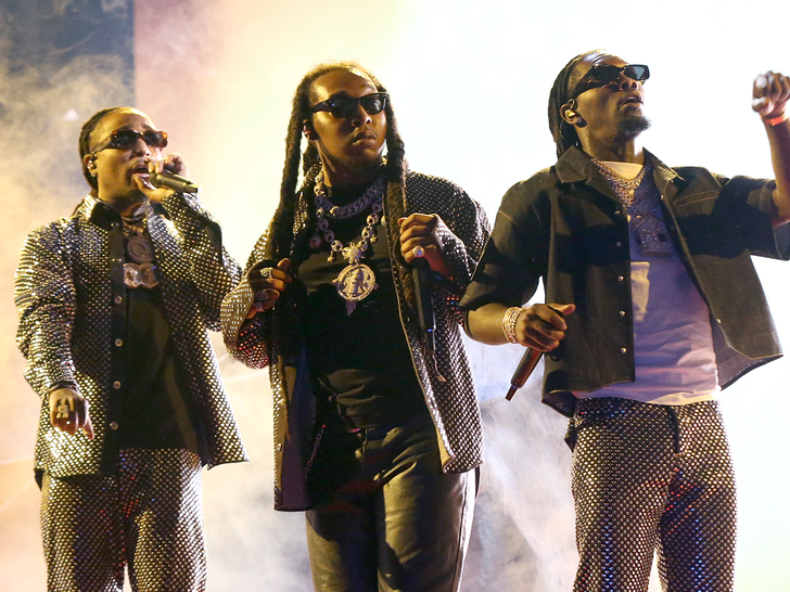 Quavo,Takeoff and Offset of Migos perform