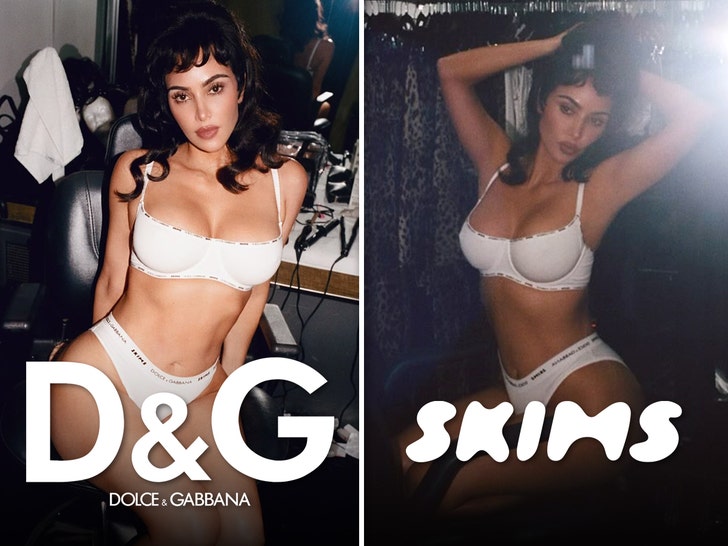 Kim Kardashian Models New Skims x Dolce & Gabbana Collab With Kourtney