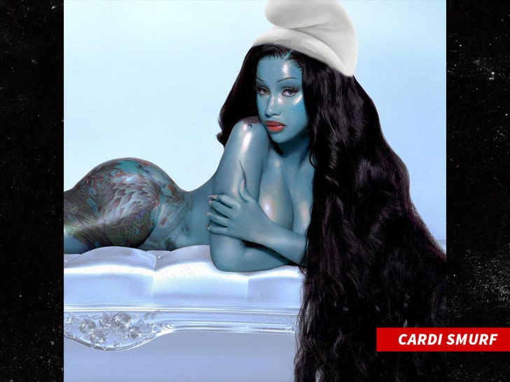 Cardi B sebagai Smurf Insta 1