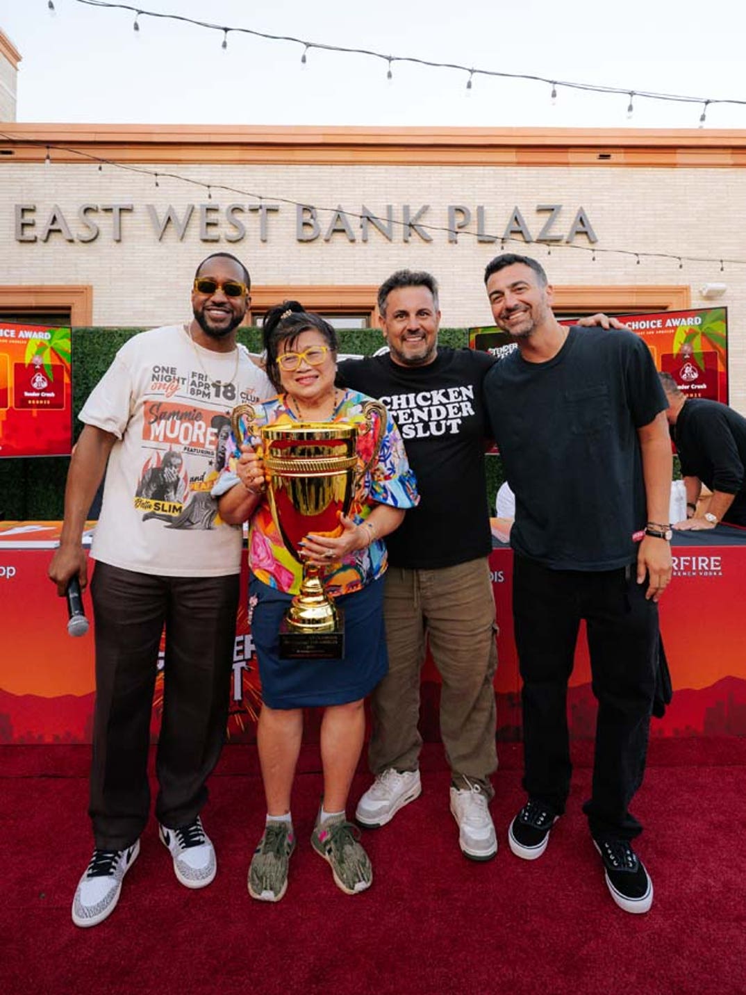 Jaleel White, Jitlada owner Chef Jazz, and Tender Fest co-founders Lawrence Longo & John Terzian