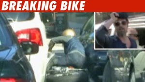 Brad Pitt Takes a Hit -- Goes Down on Bike