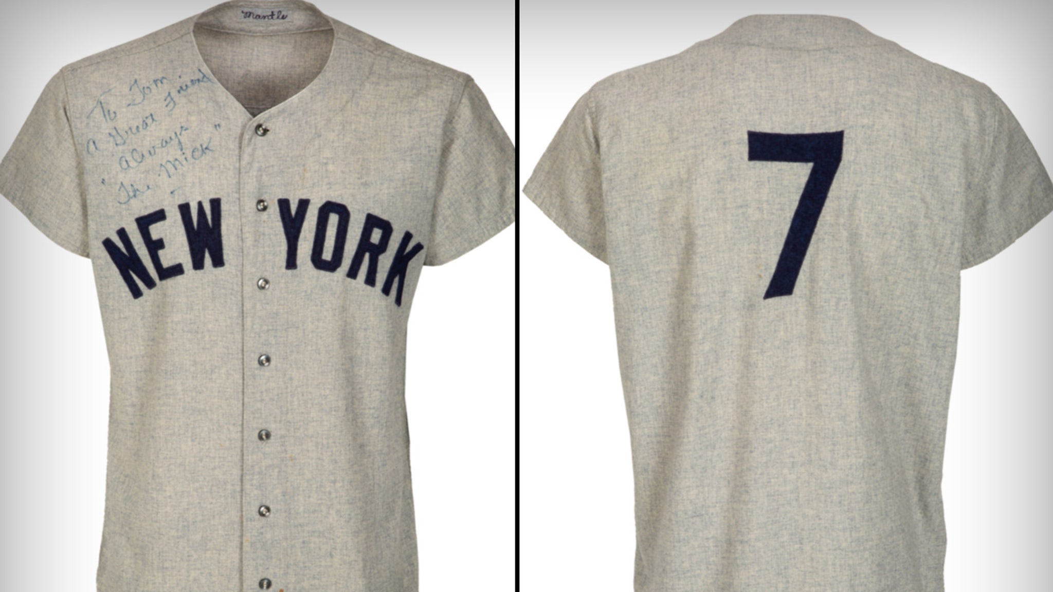 1968 Mickey Mantle New York Yankees Used Road Flannel Jersey : r