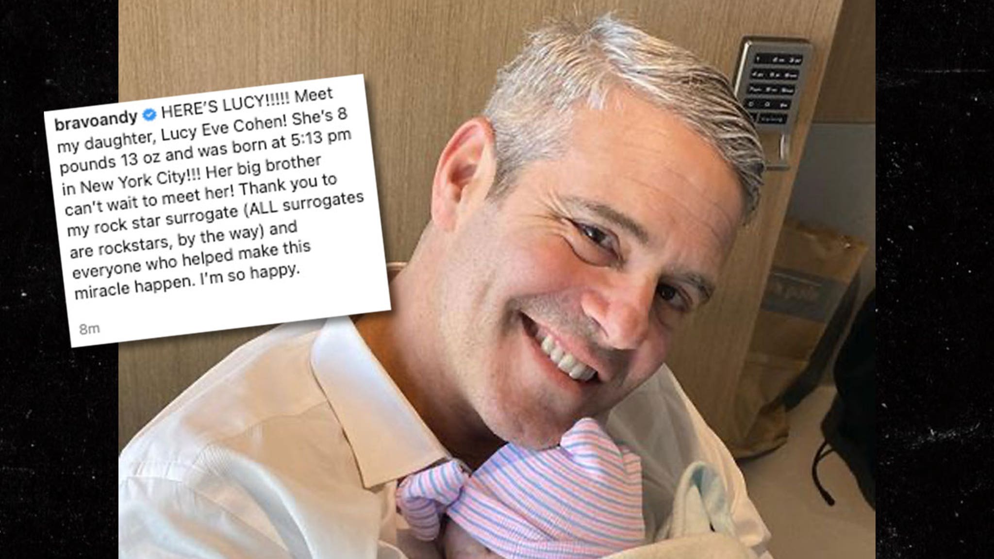 Andy Cohen Welcomes a Daughter Named Lucy, Thanks 'Rockstar' Surrogate