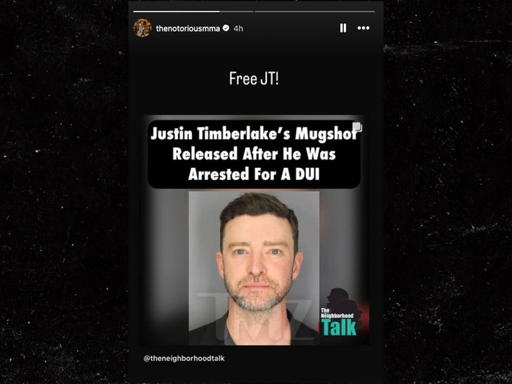 conor mcgregor and justin timberlake support