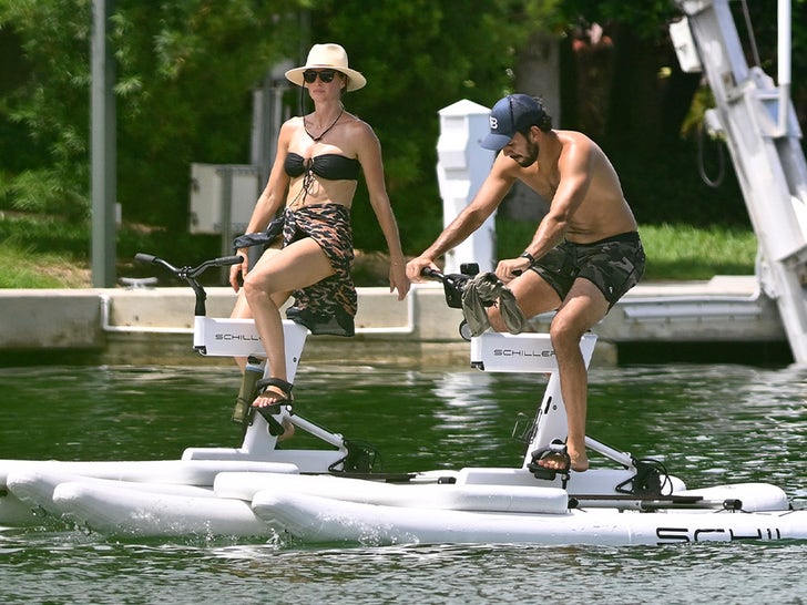 Gisele Bündchen, Joaquim Valente Spend Time Together Water Biking Miami Waters