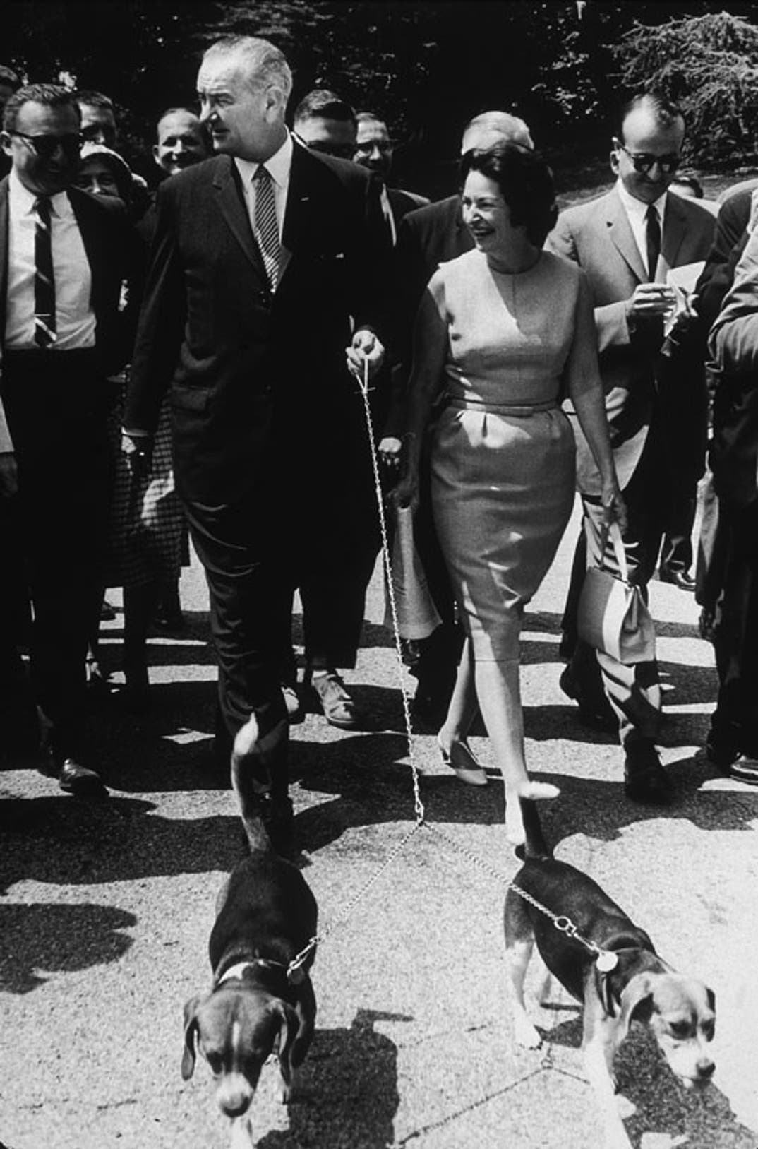 President Lyndon Johnson with Him and Her