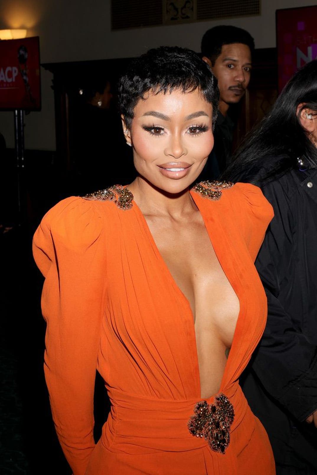 blac chyna orange dress Blac Chyna At Grammys 2020: Stuns In Lavish Orange Gown Hollywood Life