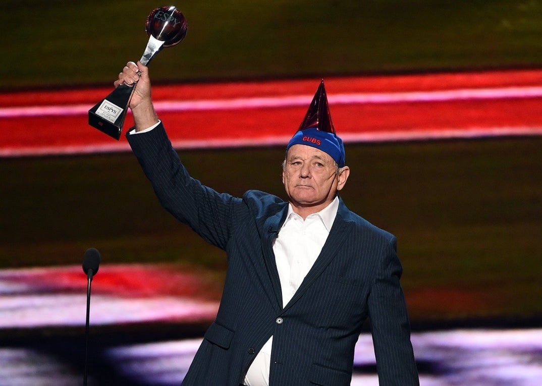 Bill Murray accepts the Best Moment award on behalf of the Chicago Cubs at the 25th annual ESPY Awards