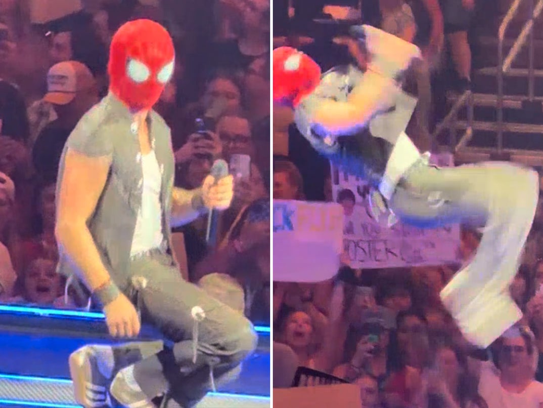 Benson Boone kicked off his “Wanted Man” tour the only way he knows how -- by launching into his signature backflip, this time while wearing a Spider-Man mask. The unexpected stunt sent the crowd into a frenzy.