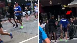 Tyler Cameron Cramps Up Running the New York City Marathon