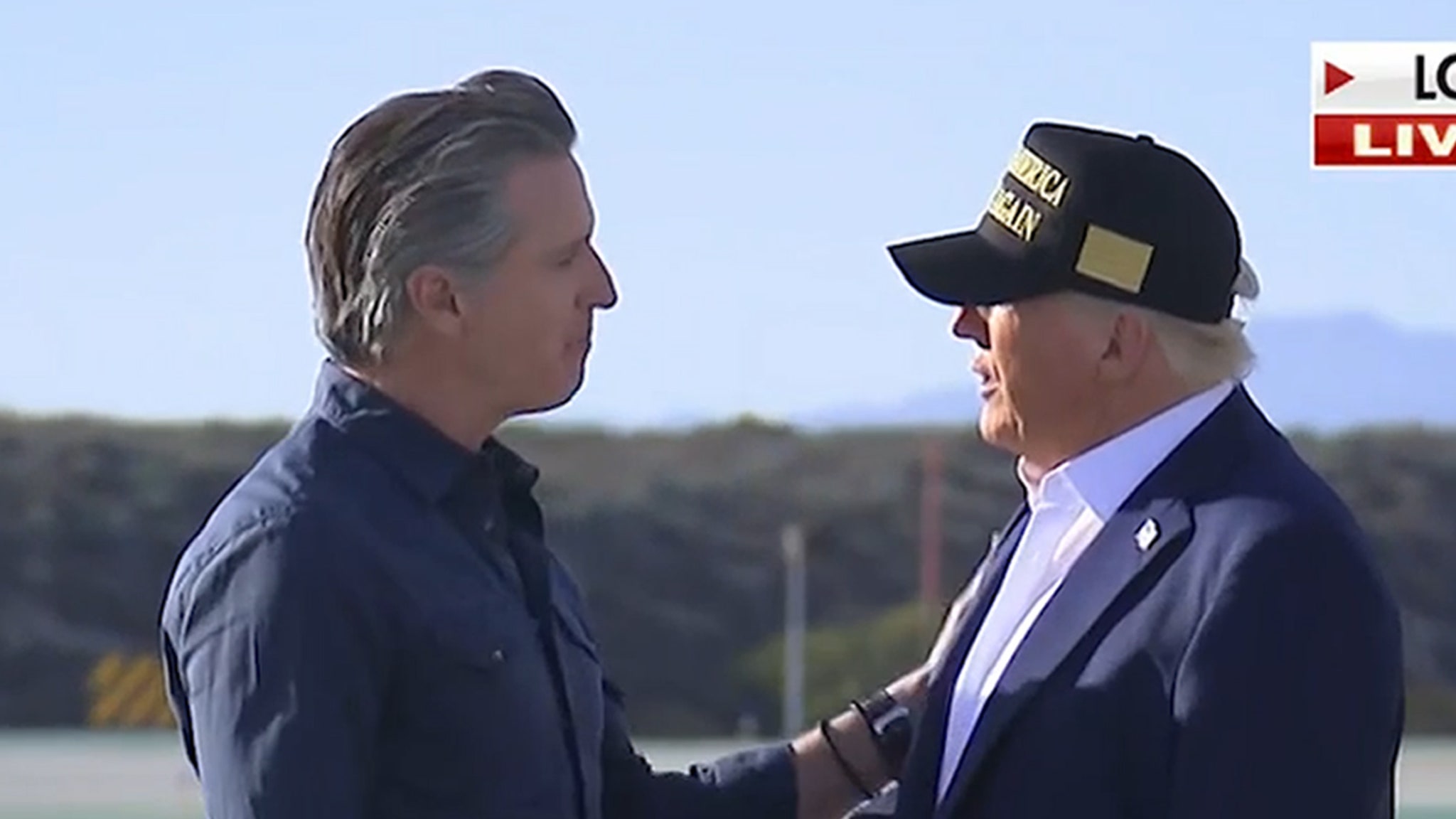 Trump Lands in L.A. for Tour of Wildfire Damage, Shakes Gov. Gavin Newsom’s Hand