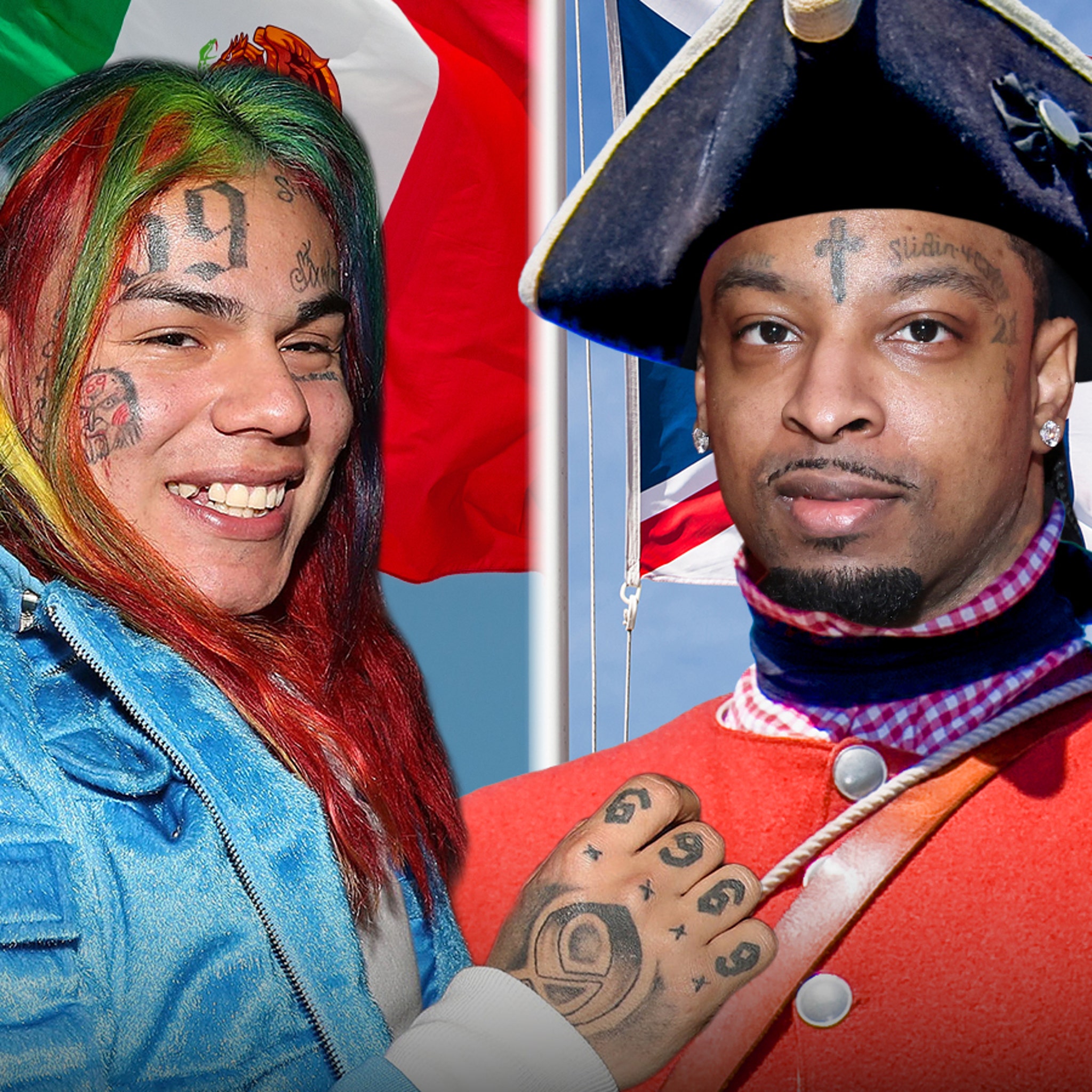Tekashi 6ix9ine Mocks 21 Savage for Being British After 'Mexican