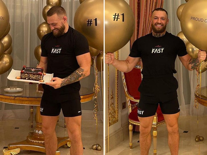 Conor McGregor Gets Cake & Balloon Party For Being Rich