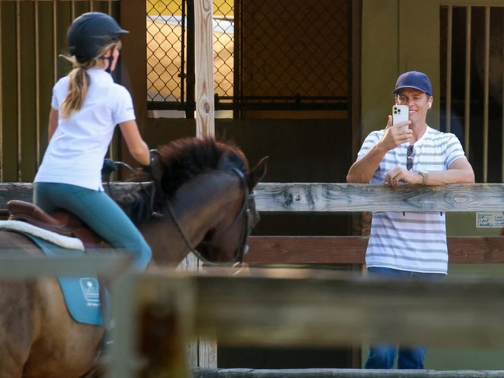 Tom Brady Watches Daughter Riding Horseback