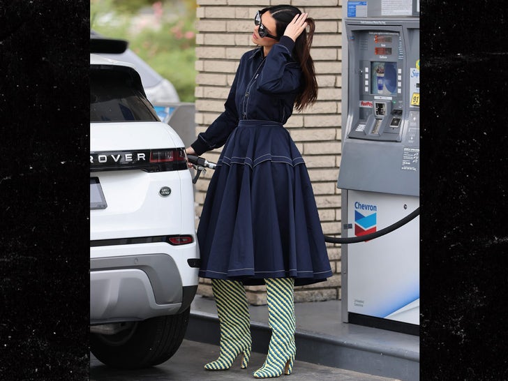 Kendall Jenner Pumps Gas in High Fashion