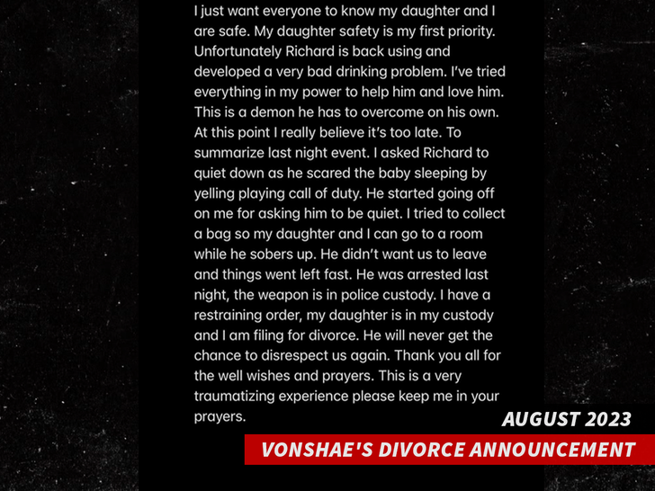 Vonshae's Divorce Announcement