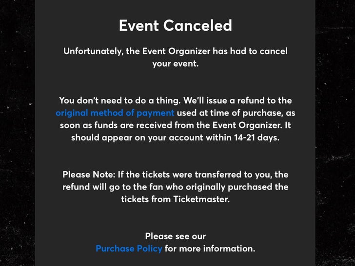 event cancceled message