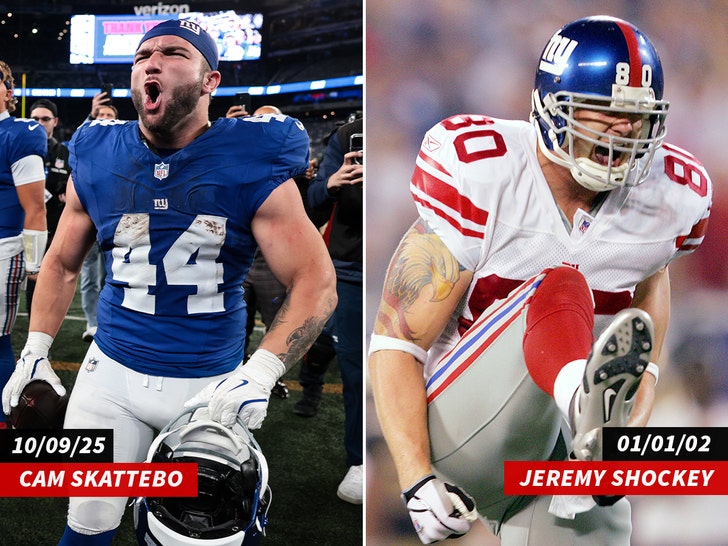 Cam Skattebo Jeremy Shockey getty