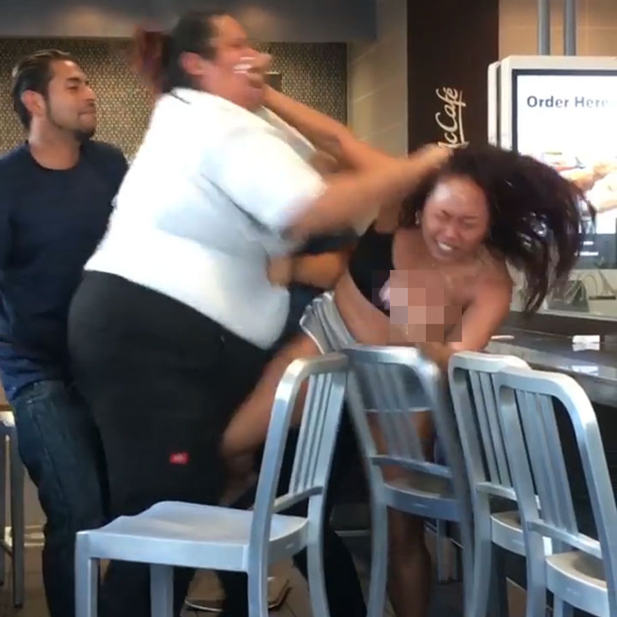 McDonald's Staffer Pummels Customer in Crazy Fight