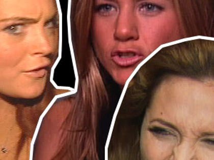 Composite of Angelina Jolie,Jennifer Aniston, and Angelina Jolie