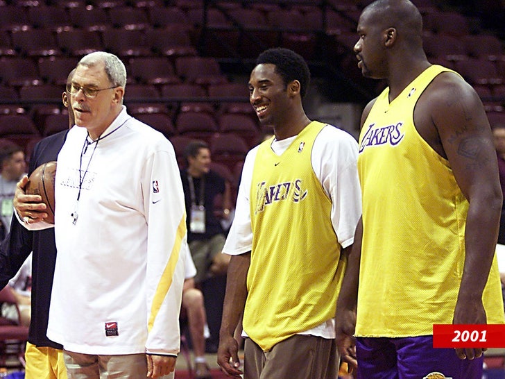 Artistes shaq, kobe bryant and phil jackson