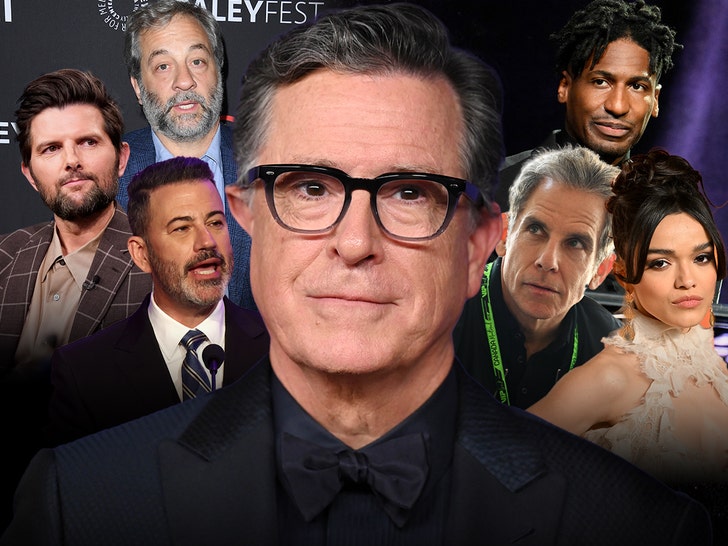Stephen Colbert and celebrity supporter Getty 1
