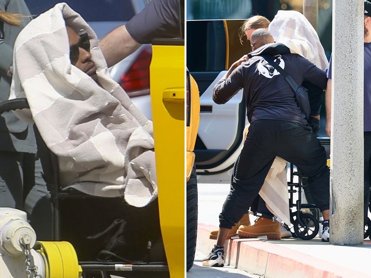 A$AP Rocky Spotted Being Helped Into Car While In A Wheelchair
