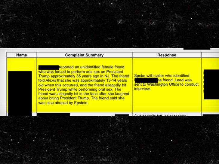Donald Trump Epstein sexo oral menor sub doj'