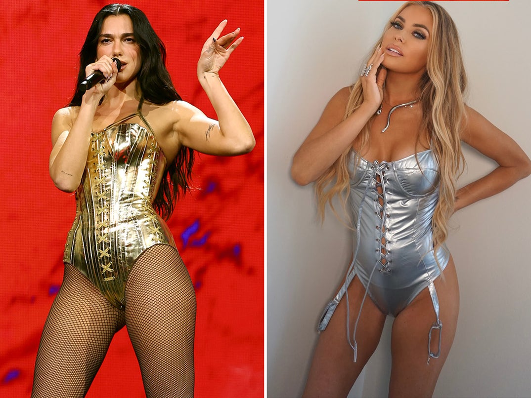 Dua Lipa vs. Carmen Electra -- Metallic Corsets Edition