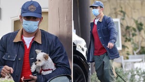 Orlando Bloom Shows Off New White Poodle-ish Pup