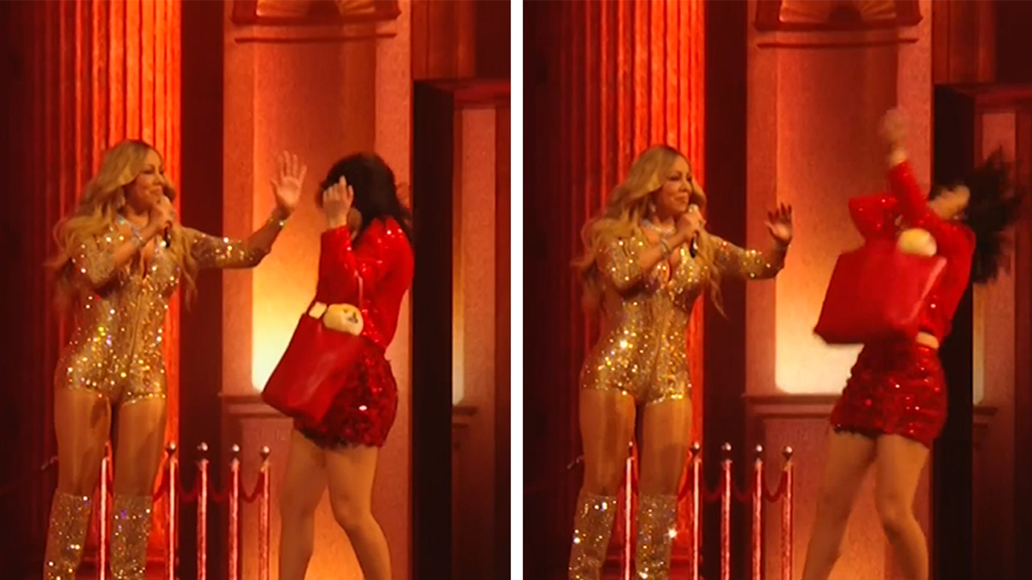 Mariah Carey Awkwardly Pretends to Slap Dancer During MTV Video Music Awards