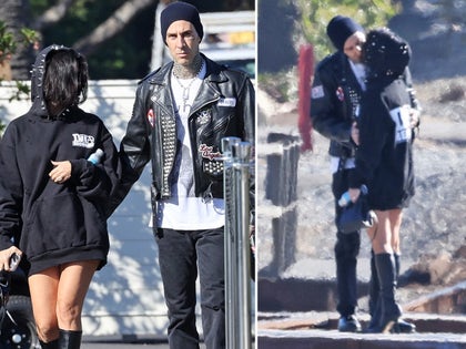 Kourtney Kardashian and Travis Barker in Montecito