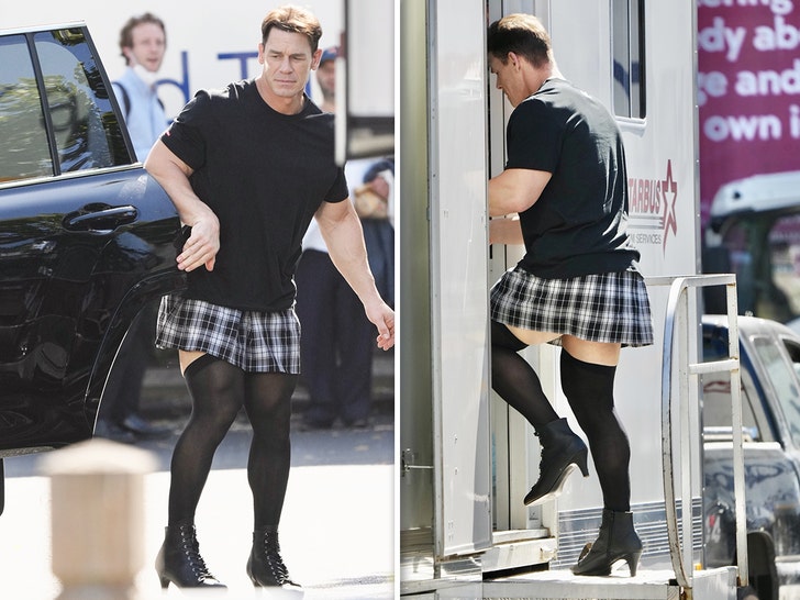 John Cena Rocks Short Skirt, Heels On Set Of New Movie ‘Ricky Stanicky’