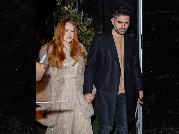 Lindsay Lohan and Husband Bader Shammas Step Out for Dinner in Santa Monica