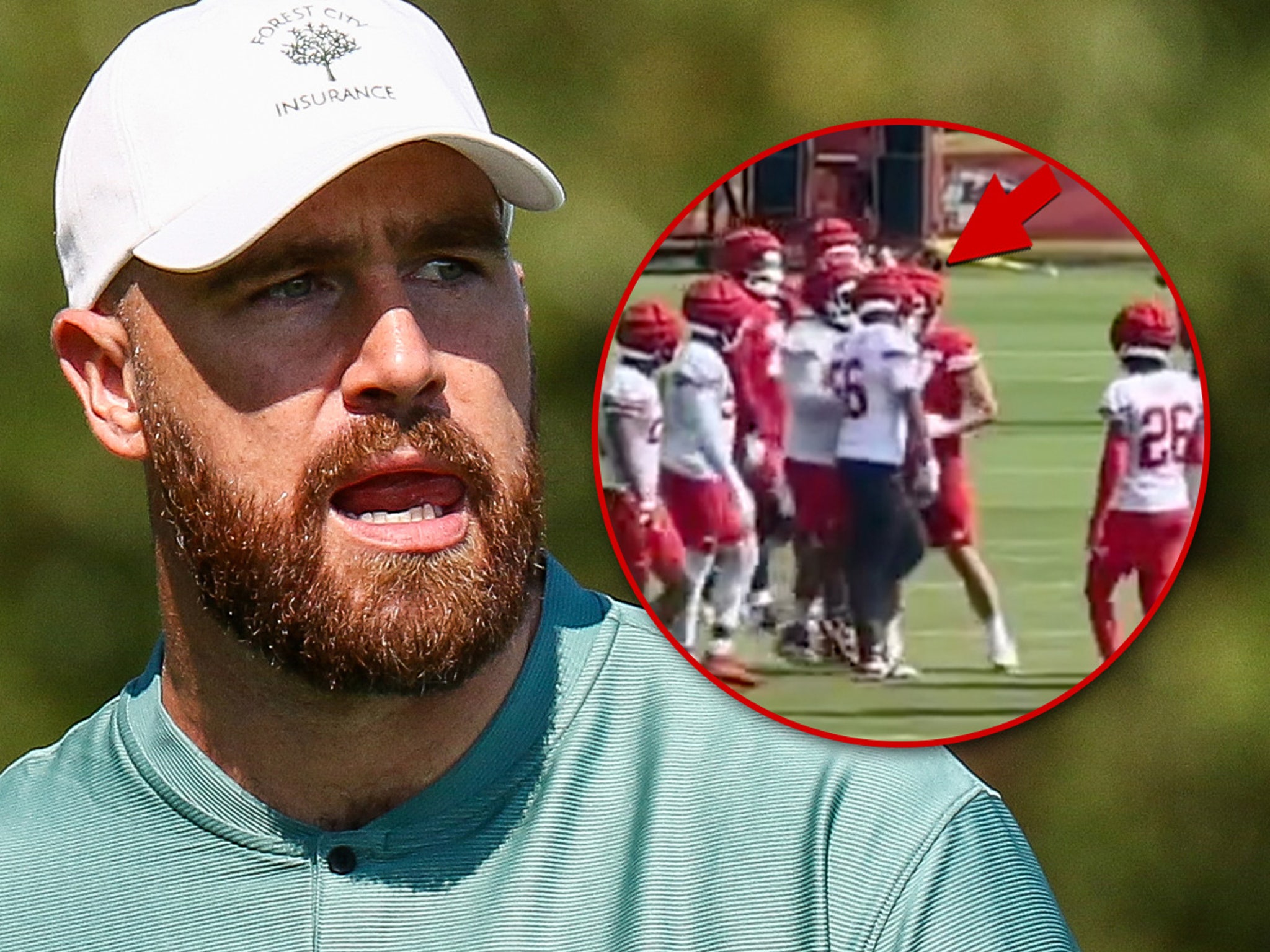 Travis Kelce Shoves Teammate During Chiefs' Training Camp Dust-Up