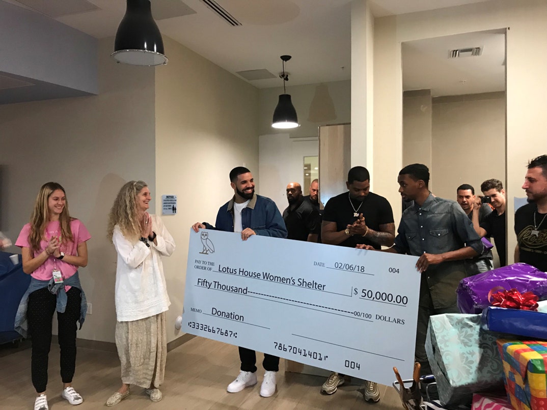 Drake Donates 50k To Lotus House Women S Shelter