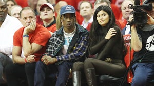Kylie Jenner & Travis Scott Rooted for Khloe's Ex-BF at Rockets Game