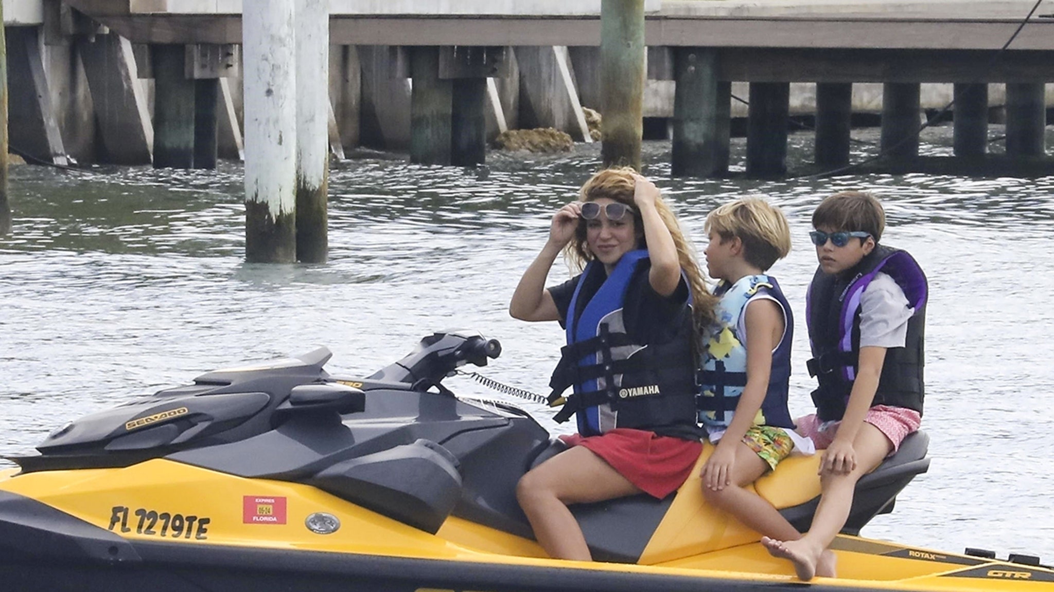 Shakira Goes Jet Skiing with Kids in Miami for Labor Day