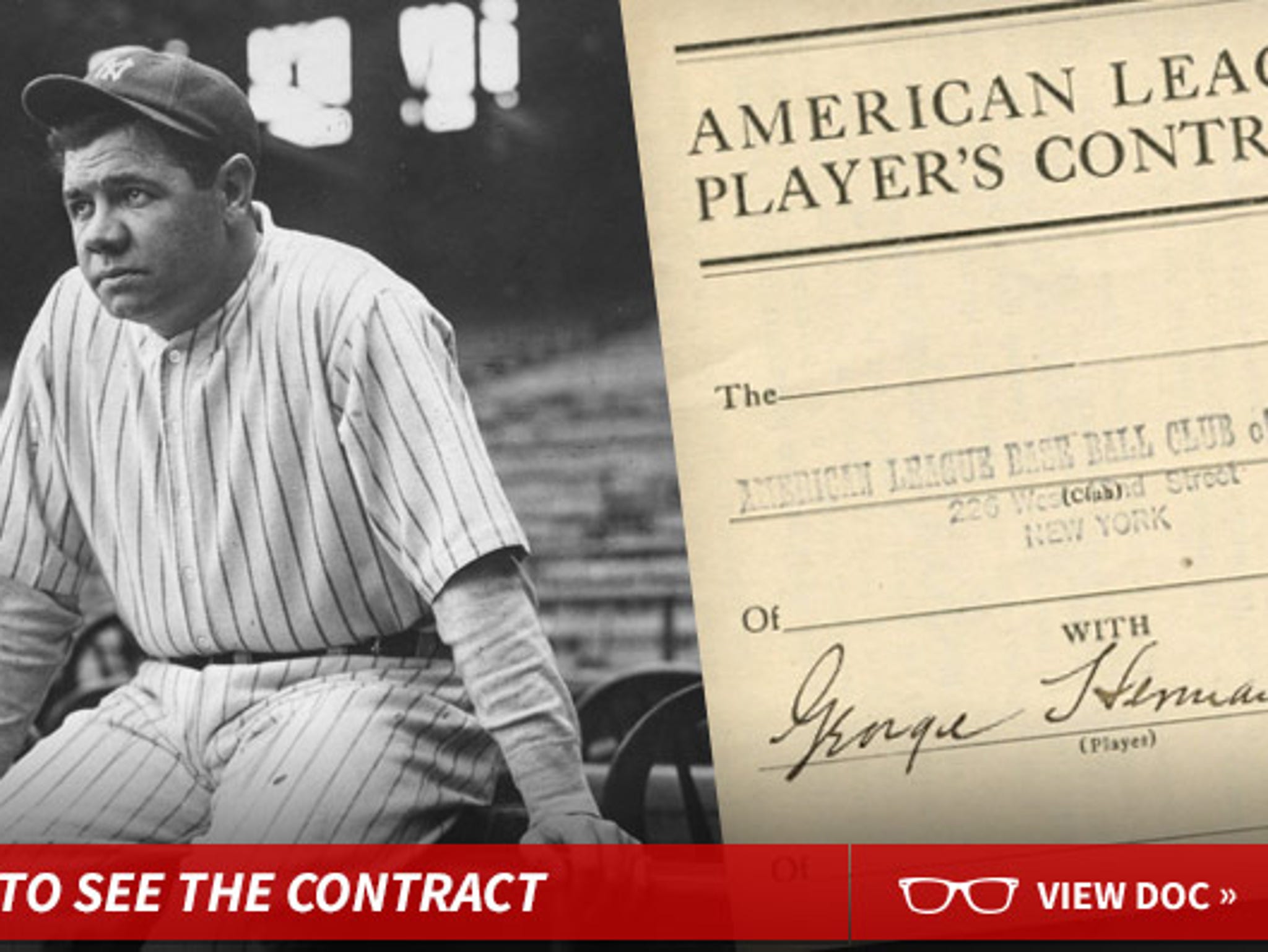 Contract that sent Babe Ruth from Red Sox to Yankees up for auction