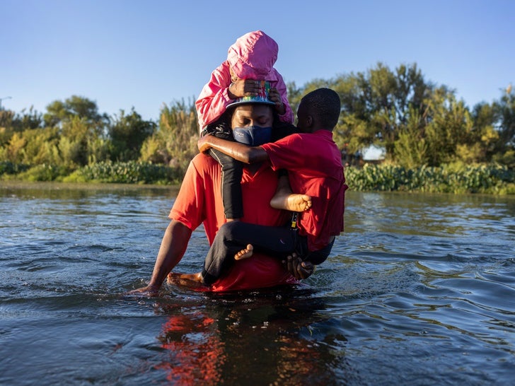 Haitian Families Cross The Rio Grande Into Texas