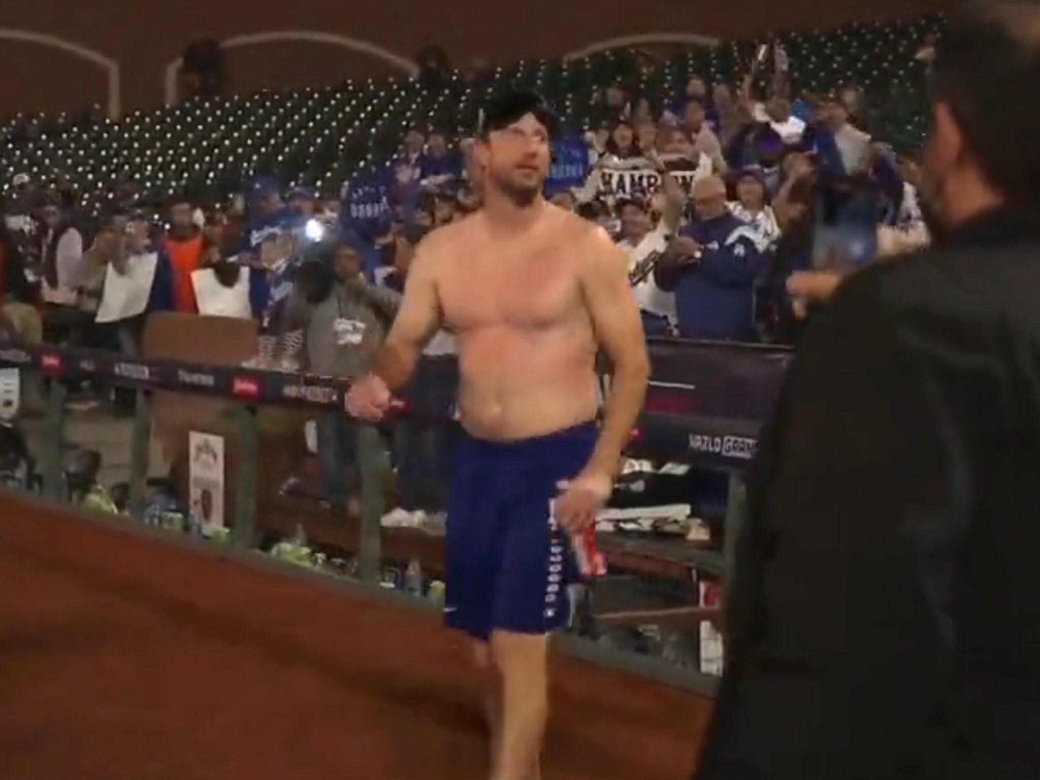 Max Scherzer Drunk and Shirtless at Postgame Interview for Dodgers Win