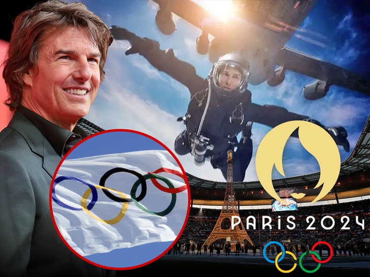 Tom Cruise Performing Epic Stunt To Close Paris Olympics, Pass Flag To